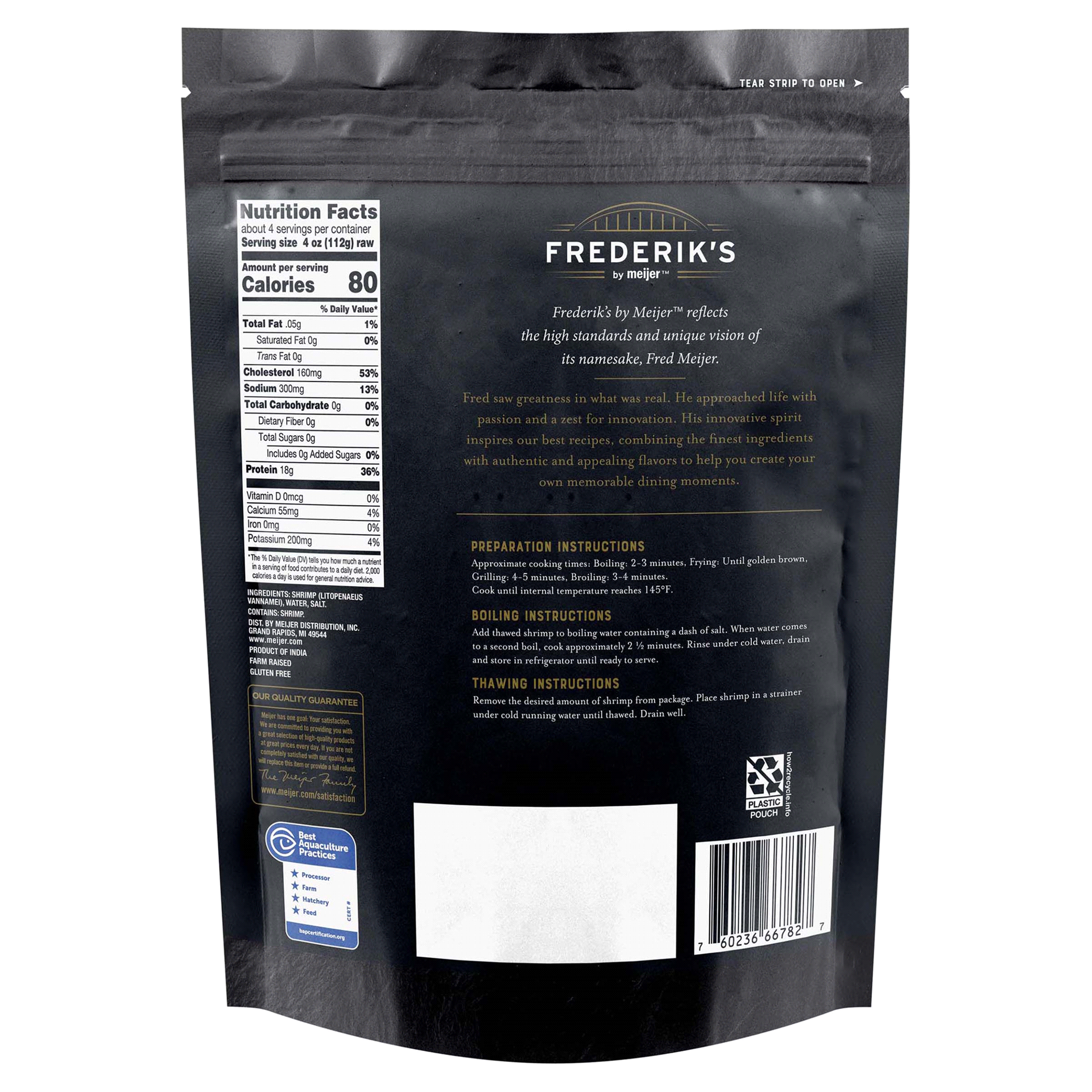 slide 2 of 5, Frederiks by Meijer 50/60 Peeled & Deveined, Tail-Off Raw Shrimp, 16 oz, 16 oz