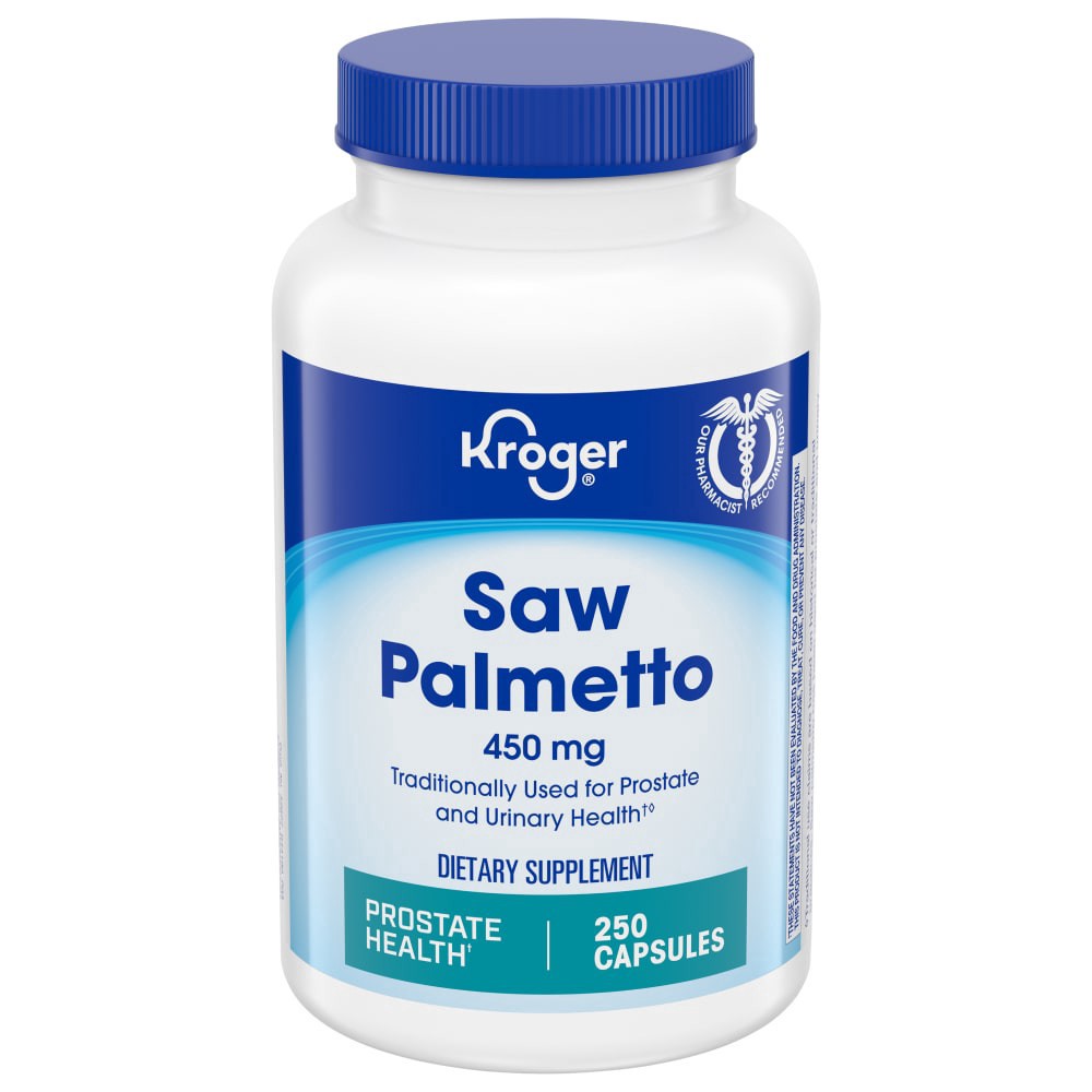 slide 3 of 3, Kroger Saw Palmetto Dietary Supplement Capsules, 250 ct