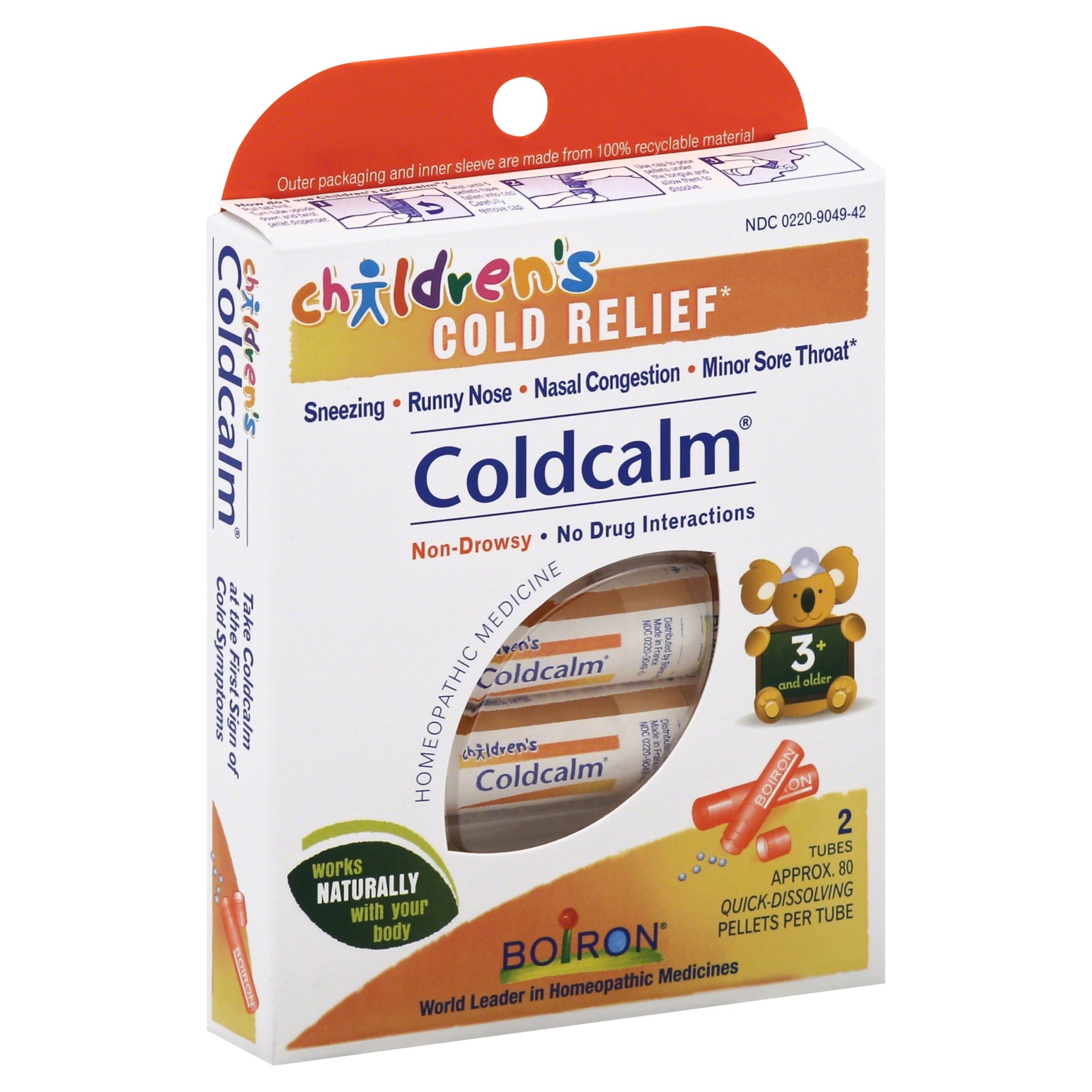 slide 1 of 1, Boiron Coldcalm Children's Multi-symptom Cold Relief Pellets, 2 ct