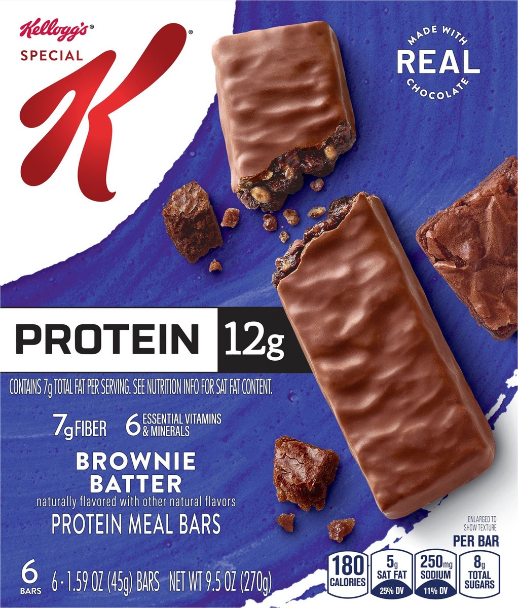 slide 11 of 14, Special K Protein Brownie Batter Meal Bars - 6ct- Kellogg's, 9.5 oz