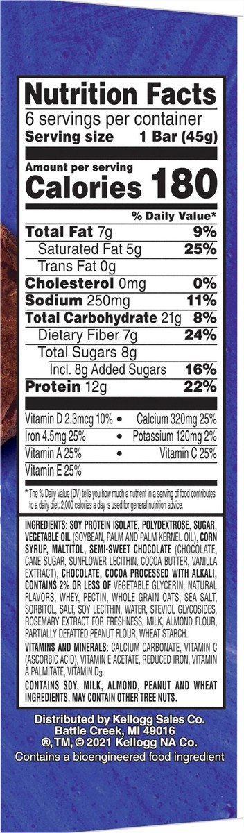 slide 7 of 14, Special K Protein Brownie Batter Meal Bars - 6ct- Kellogg's, 9.5 oz