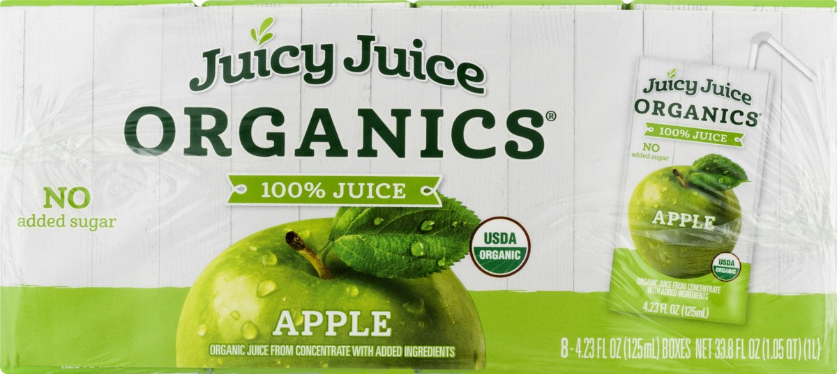 slide 1 of 9, Juicy Juice Organics 8 Pack Apple 100% Juice 8 ea, 8 ct