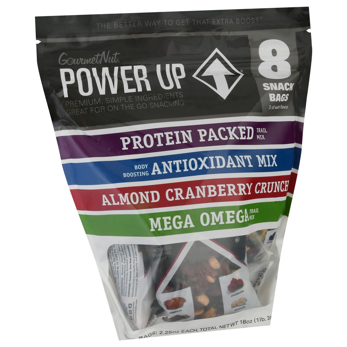 slide 2 of 9, Gourmet Nut 8 Pack Power Up Snack Mix 8 ea, 8 ct