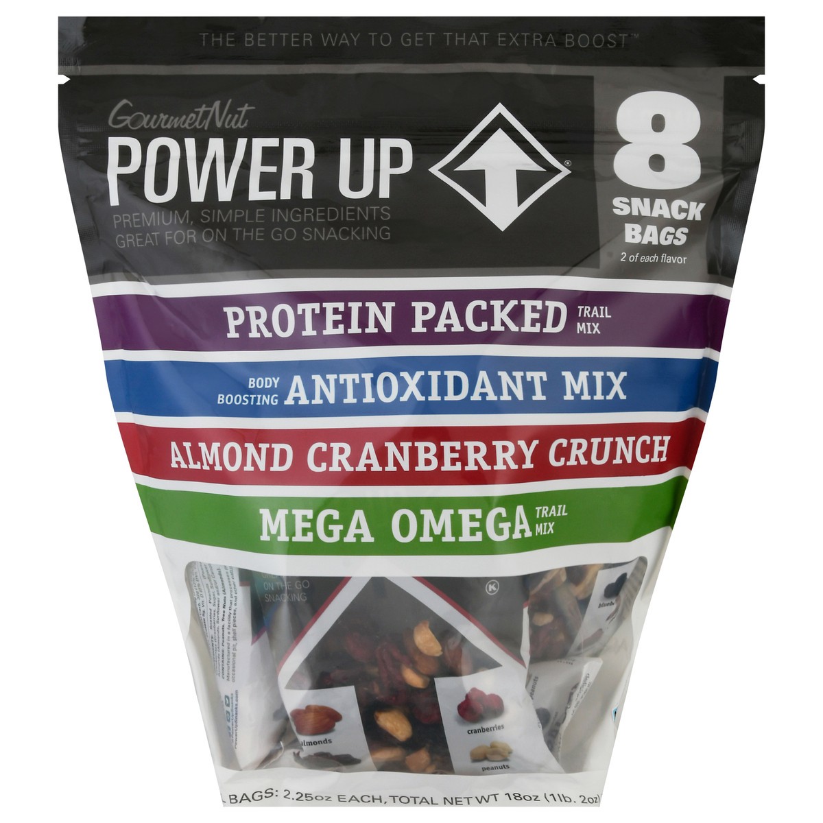 slide 1 of 9, Gourmet Nut 8 Pack Power Up Snack Mix 8 ea, 8 ct
