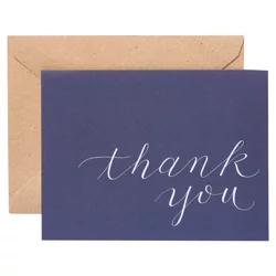 American Greetings Navy Blue Thank You Cards and Brown Kraft-Style Envelopes