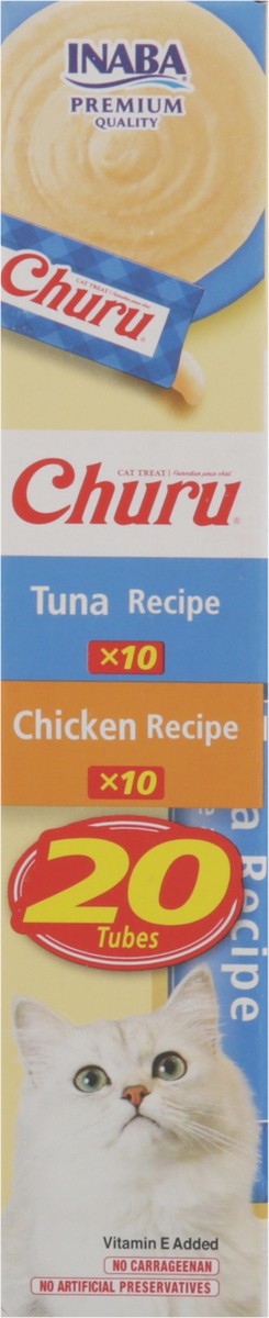 slide 3 of 15, Inaba Churu Cat Treats, Grain-Free Lickable Creamy Purée with Vitamin E, 0.5 Ounces per Tube, 20 Tubes Total, Tuna & Chicken Variety Box, 10 oz
