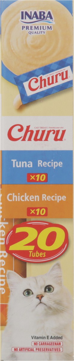 slide 10 of 15, Inaba Churu Cat Treats, Grain-Free Lickable Creamy Purée with Vitamin E, 0.5 Ounces per Tube, 20 Tubes Total, Tuna & Chicken Variety Box, 10 oz