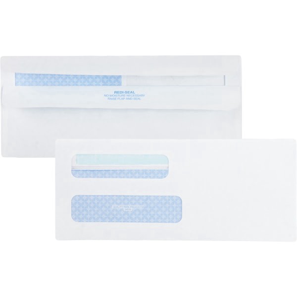 slide 3 of 4, Quality Park Double Window Tinted Redi-Seal Check Envelope, #8 - White (500 Per Box), 1 ct