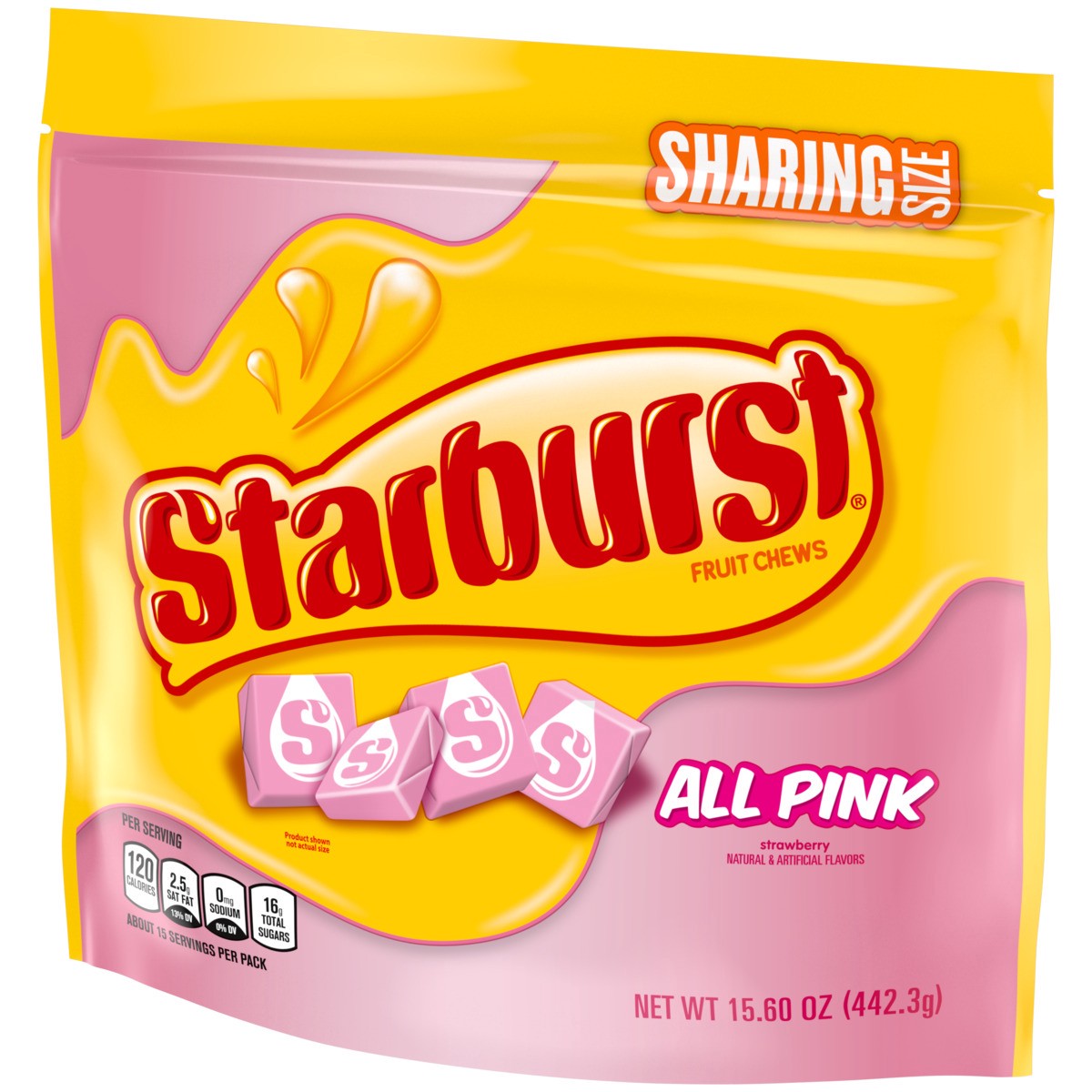 slide 1 of 8, STARBURST All Pink Fruit Chews Chewy Candy, Sharing Size, 15.6 oz Bag, 15.6 oz