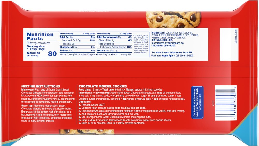 slide 2 of 2, Kroger Semi Sweet Chocolate Chips, 36 oz