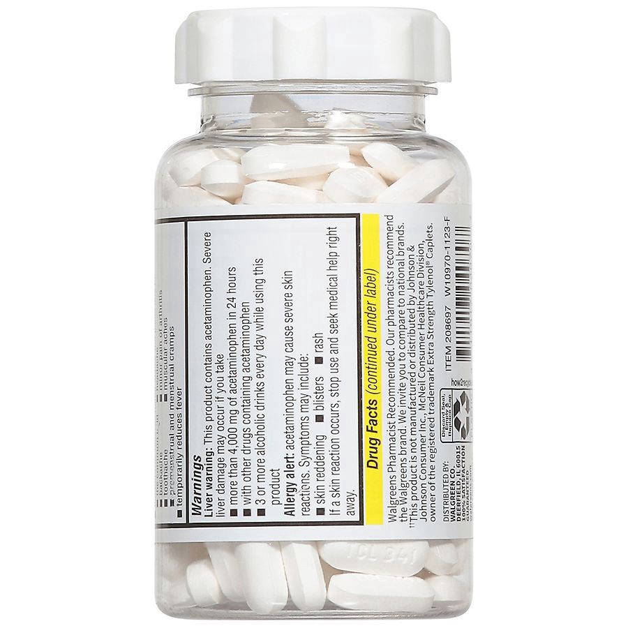slide 2 of 3, Walgreens Pain Reliever Acetaminophen 500mg, 150 ct