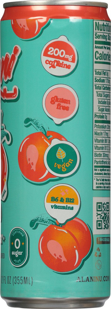 slide 8 of 9, Alani Nu Juicy Peach Energy Drink 12 fl oz, 12 fl oz