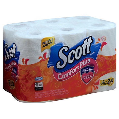 slide 1 of 1, Scott Comfort Plus Bathroom Tissue Rolls 1 Ply Unscented, 12 ct