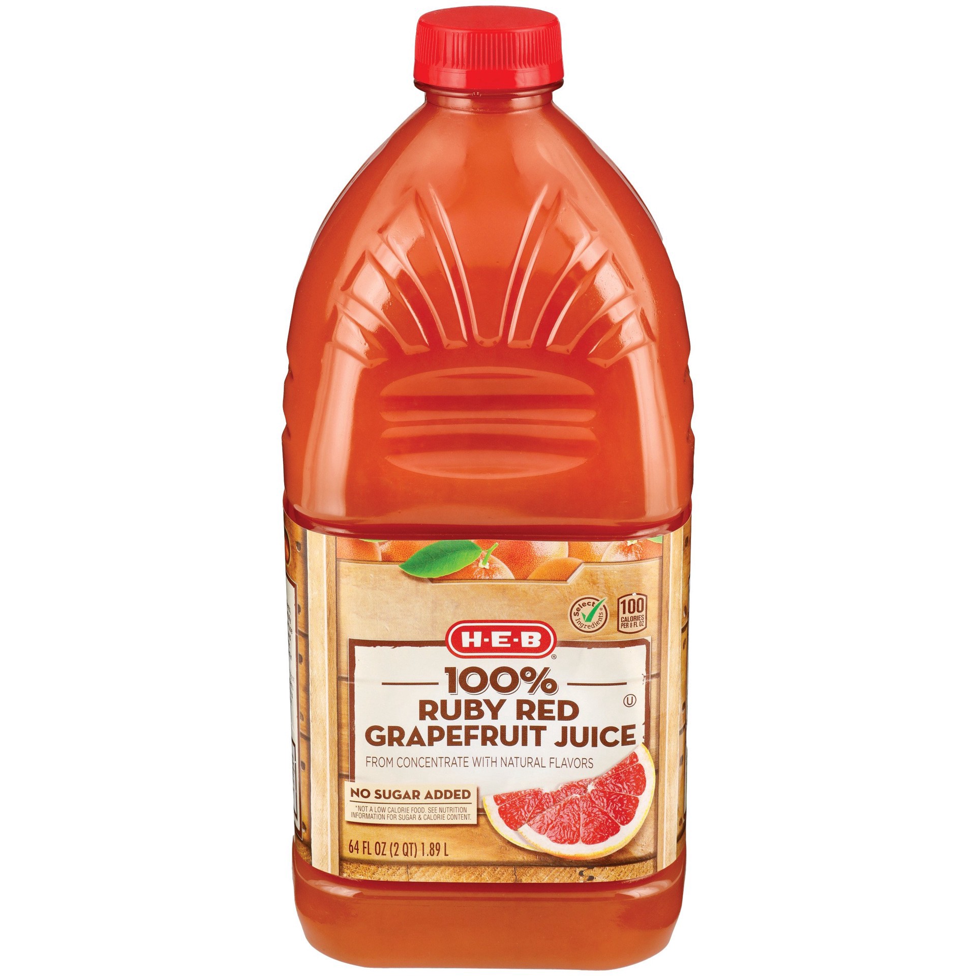 slide 1 of 1, H-E-B Its Juice 100% Ruby Red Grapefruit Juice - 64 fl oz, 64 fl oz