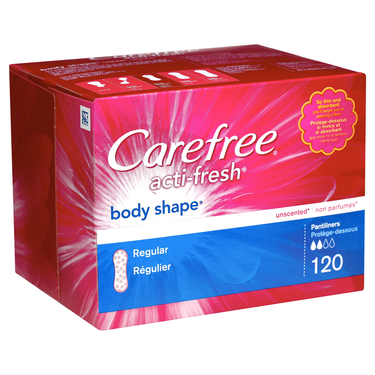 Carefree Acti-Fresh Body Shape Pantiliners, Regular, Unscented 120 ct ...