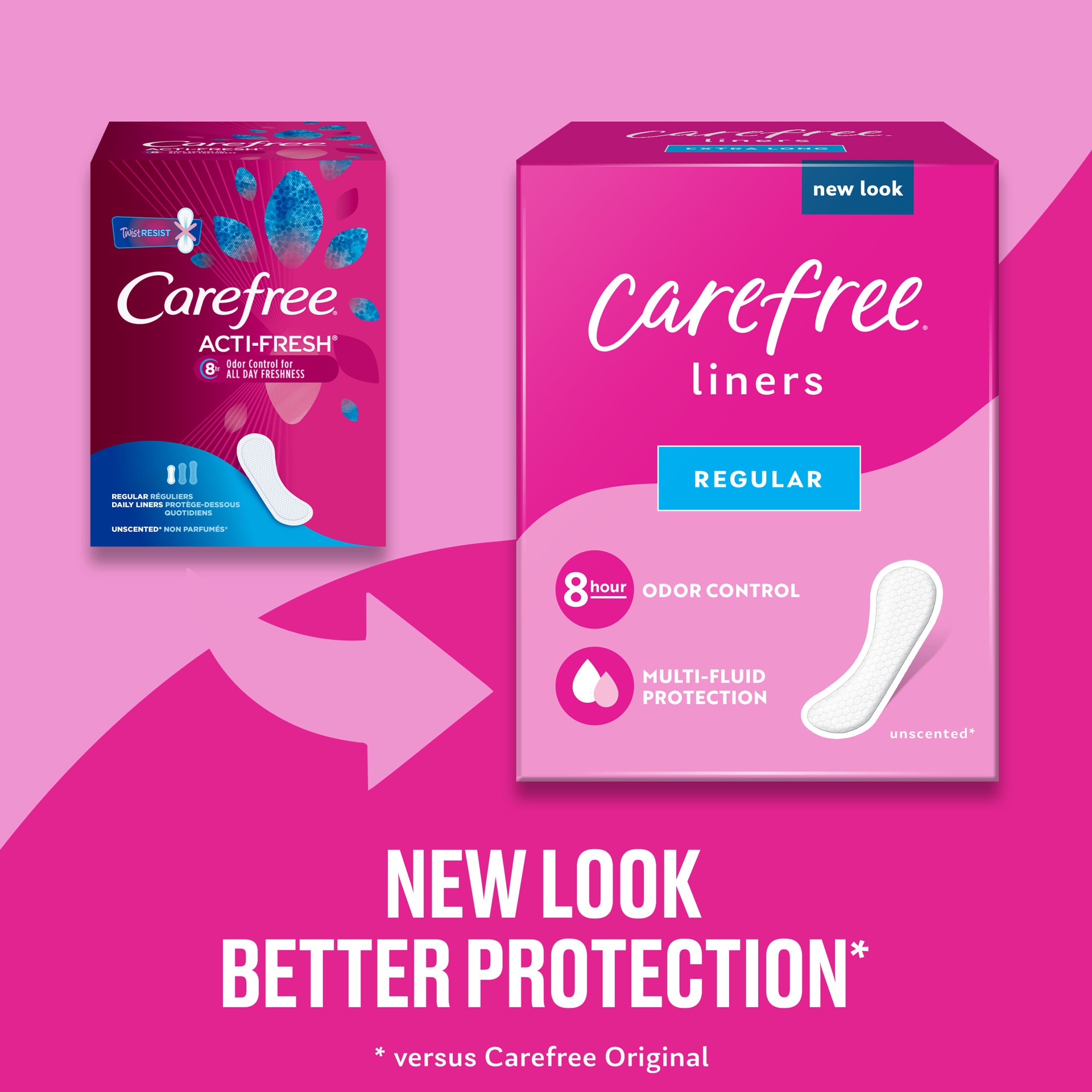 slide 8 of 9, Carefree Panty Liners, Regular Liners, Unwrapped, Unscented, 120ct (Packaging May Vary), 120 ct