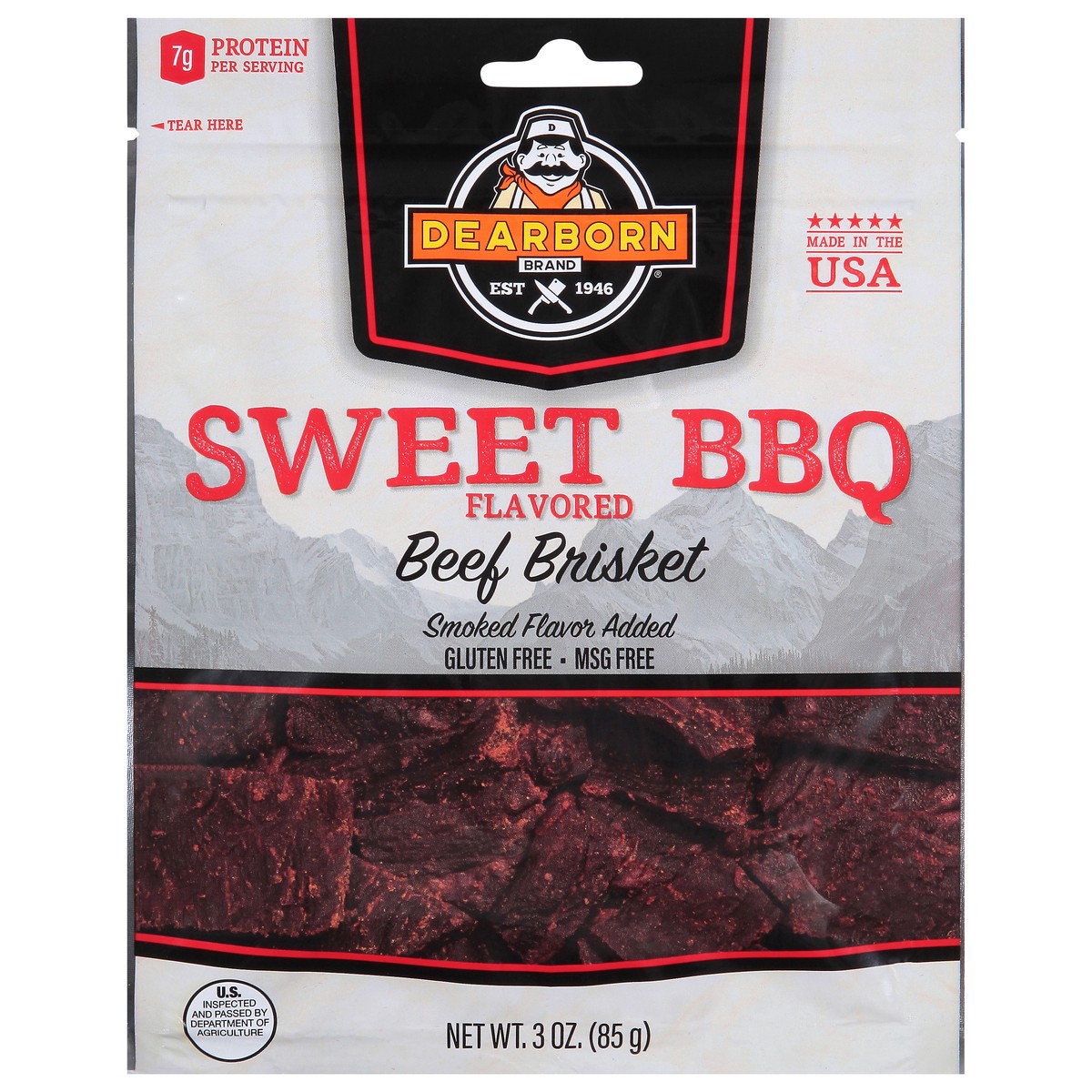 slide 4 of 13, Dearborn Jerky Sweet BBQ, 3 oz