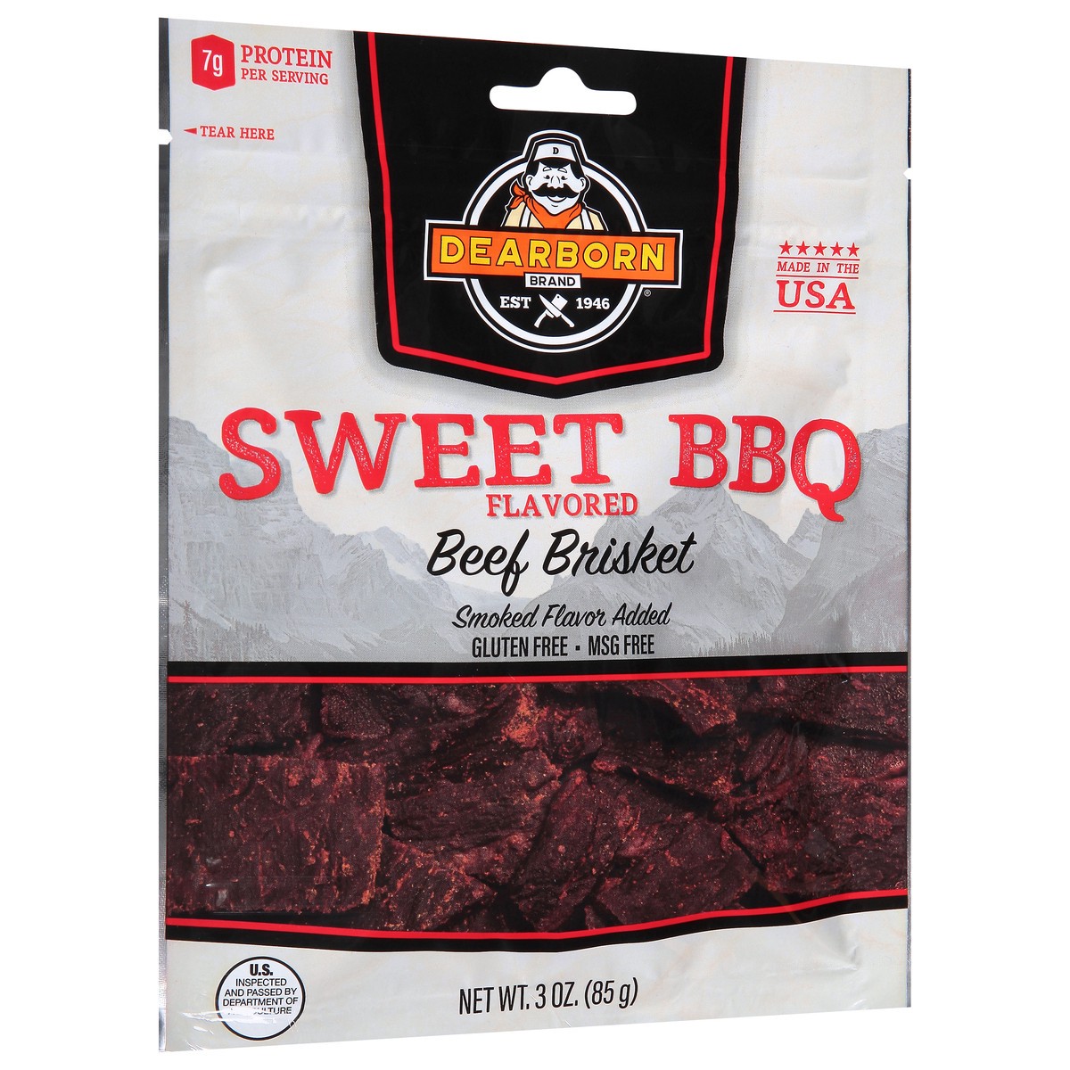 slide 7 of 13, Dearborn Jerky Sweet BBQ, 3 oz