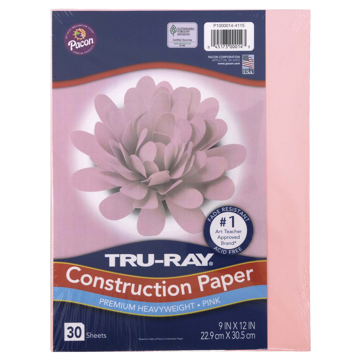 slide 1 of 1, Tru-Ray Construction Paper, Pink, 9" x 12, 30 ct