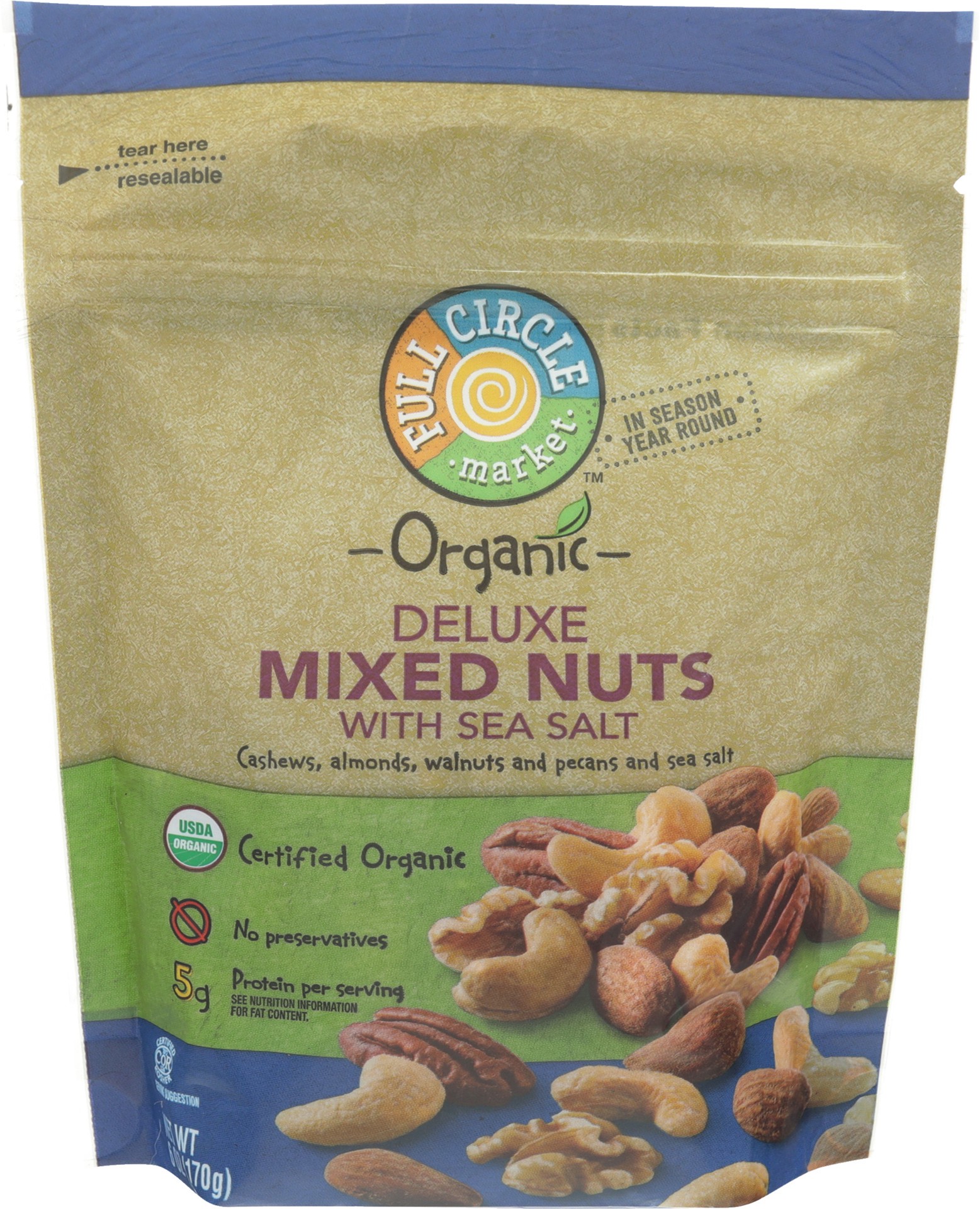 slide 1 of 1, Full Circle Market Full Circle Organic Deluxe Mixed Nut, 6 oz