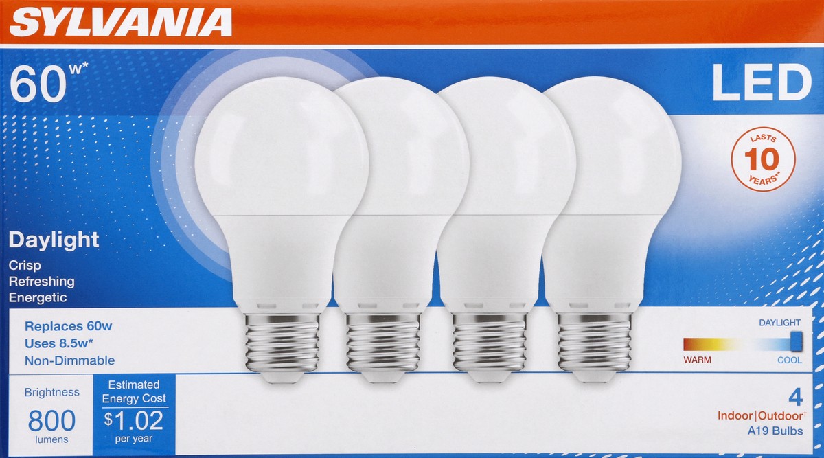 slide 3 of 4, Sylvania Light Bulbs 4 ea, 4 ct