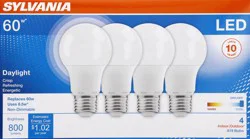 Sylvania Light Bulbs 4 ea