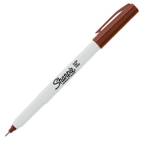 slide 1 of 2, Sharpie Permanent Ultra-Fine Point Marker, Brown, 1 ct