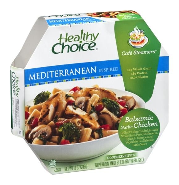 slide 1 of 1, Healthy Choice Cafe Steamers Mediterranean Balsamic Garlic Chicken , 9.5 oz