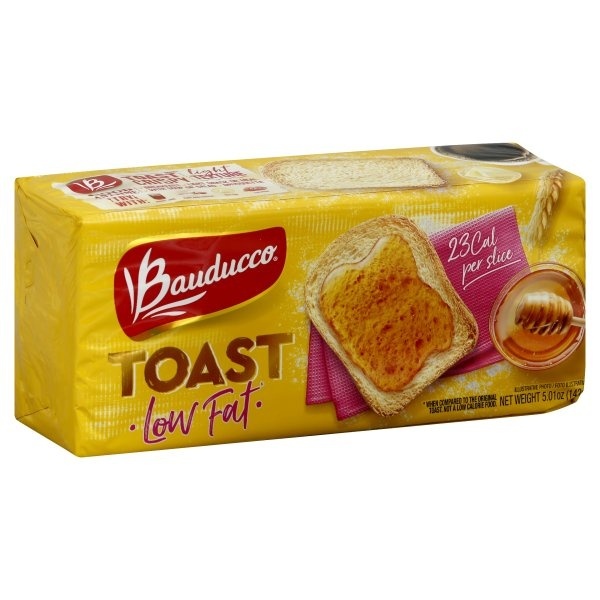 slide 1 of 1, Bauducco Low Fat Toast, 5.64 oz