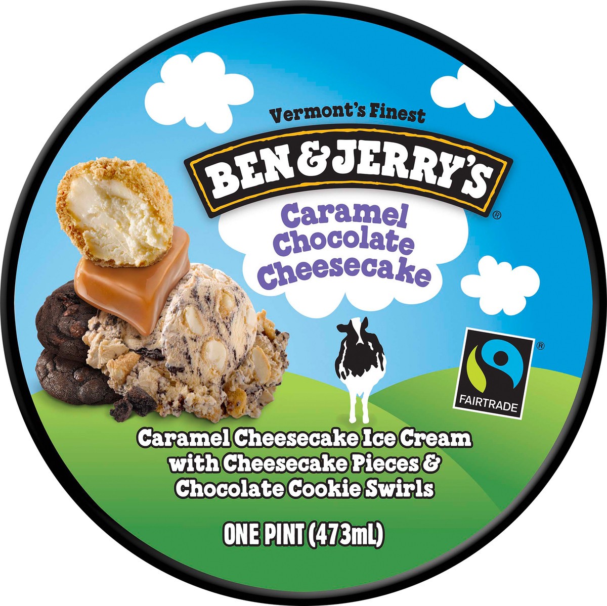 slide 4 of 4, Ben & Jerry's Caramel Chocolate Cheesecake Truffles Ice Cream, 1 pint