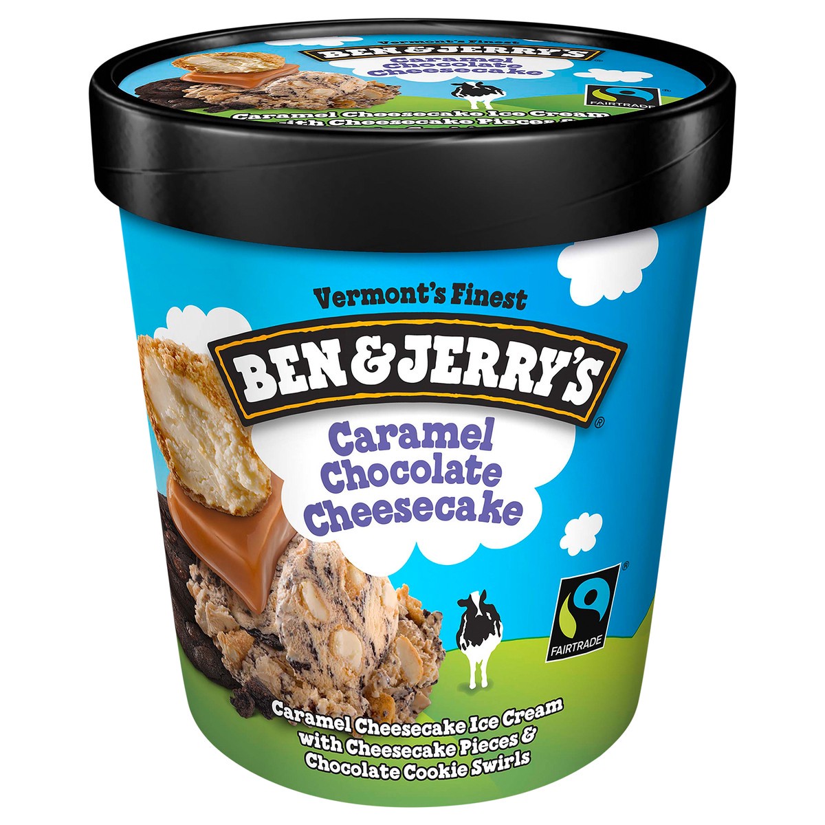 slide 1 of 4, Ben & Jerry's Caramel Chocolate Cheesecake Truffles Ice Cream, 1 pint