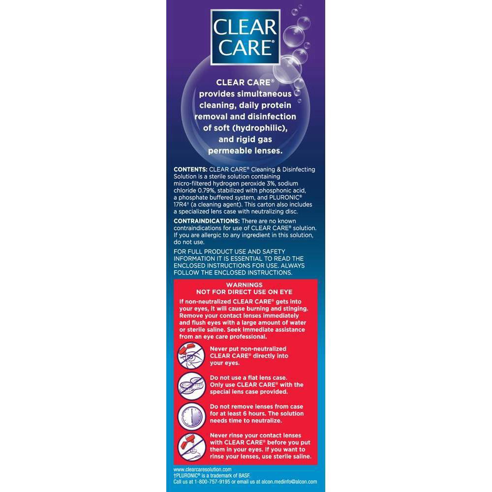 slide 3 of 3, Clear Care Cleaning & Disinfecting Solution Triple Action, 12 oz