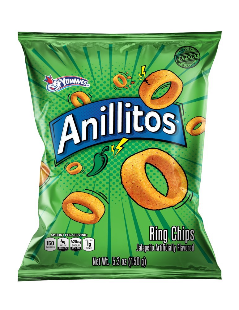 slide 1 of 1, Yummies Anillitos Jalapeno Ring Chips, 5.29 oz