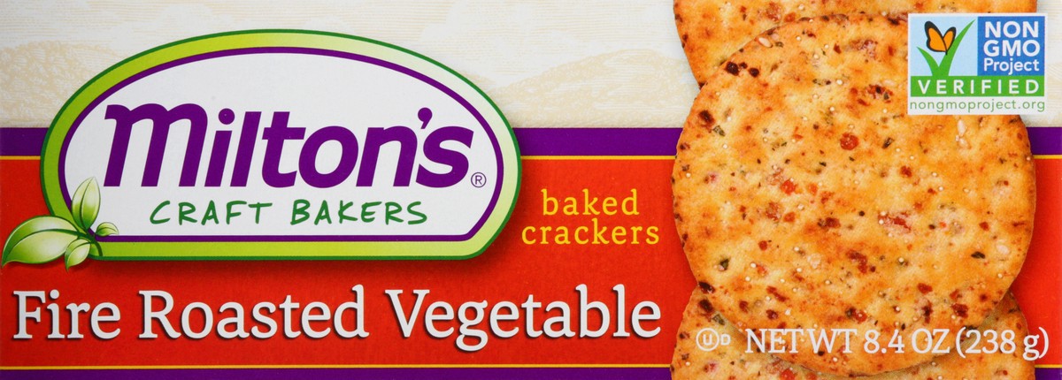 slide 3 of 10, Milton's Fire Roasted Vegetable Gourmet Crackers 8.4 oz, 8.4 oz