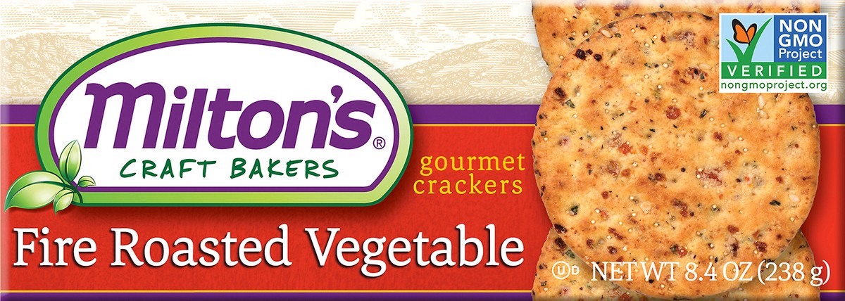 slide 1 of 10, Milton's Fire Roasted Vegetable Gourmet Crackers 8.4 oz, 8.4 oz