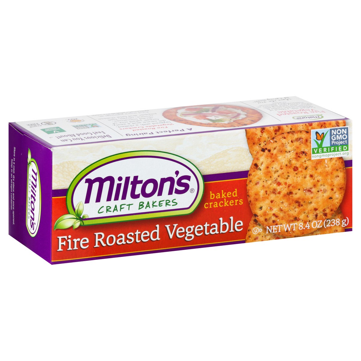 slide 5 of 10, Milton's Fire Roasted Vegetable Gourmet Crackers 8.4 oz, 8.4 oz