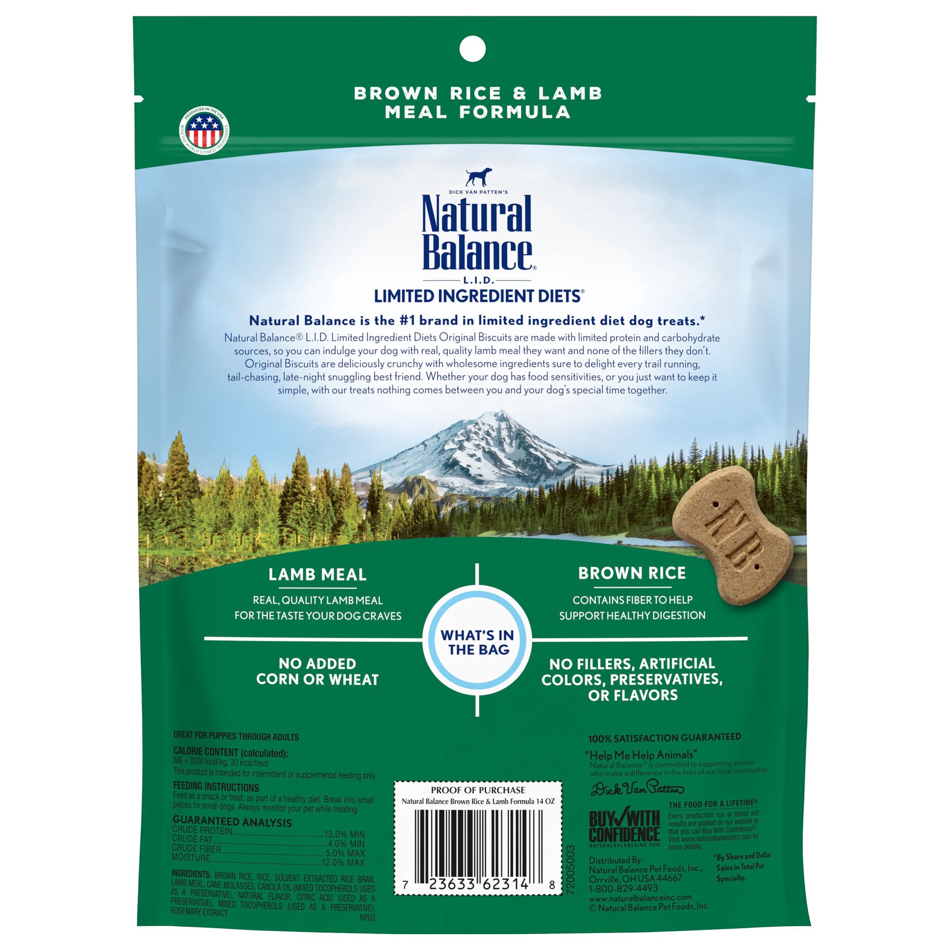 slide 5 of 5, Natural Balance L.I.T. Limited Ingredient Treats Brown Rice & Lamb Meal Formula Dry Dog Treats, 14-Ounce, 14 oz