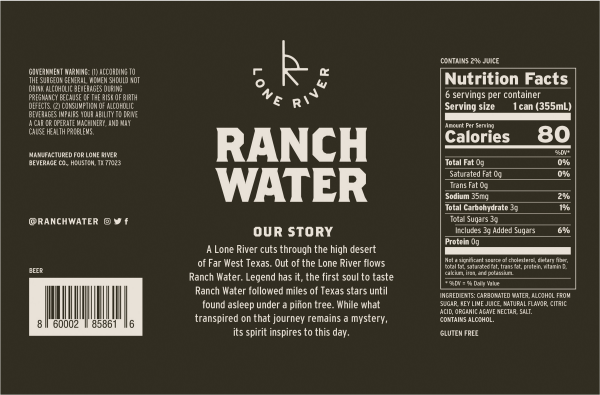 slide 8 of 13, Lone River Ranch Water Original Hard Seltzer, 4% ABV, 6 ct; 12 fl oz