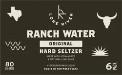 Lone River Ranch Water Original Hard Seltzer 6 Pack, 12 fl oz Cans