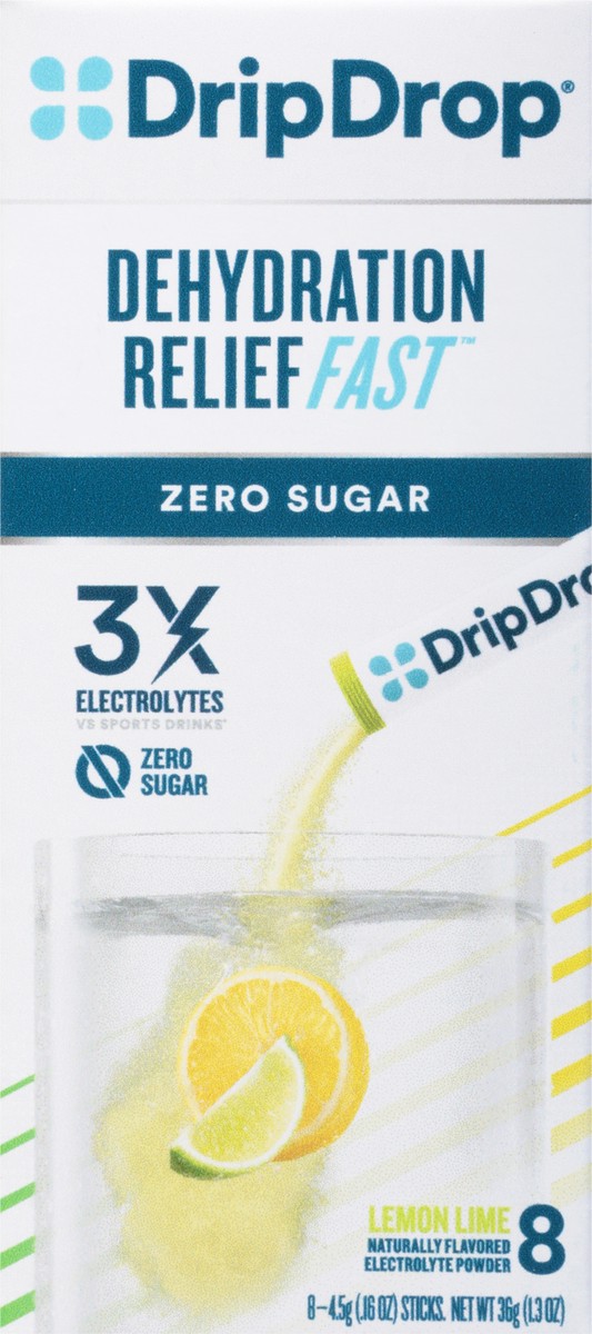 slide 9 of 9, DripDrop Zero Sugar Lemon Lime Electrolyte Powder Sticks - 8 ct, 8 ct
