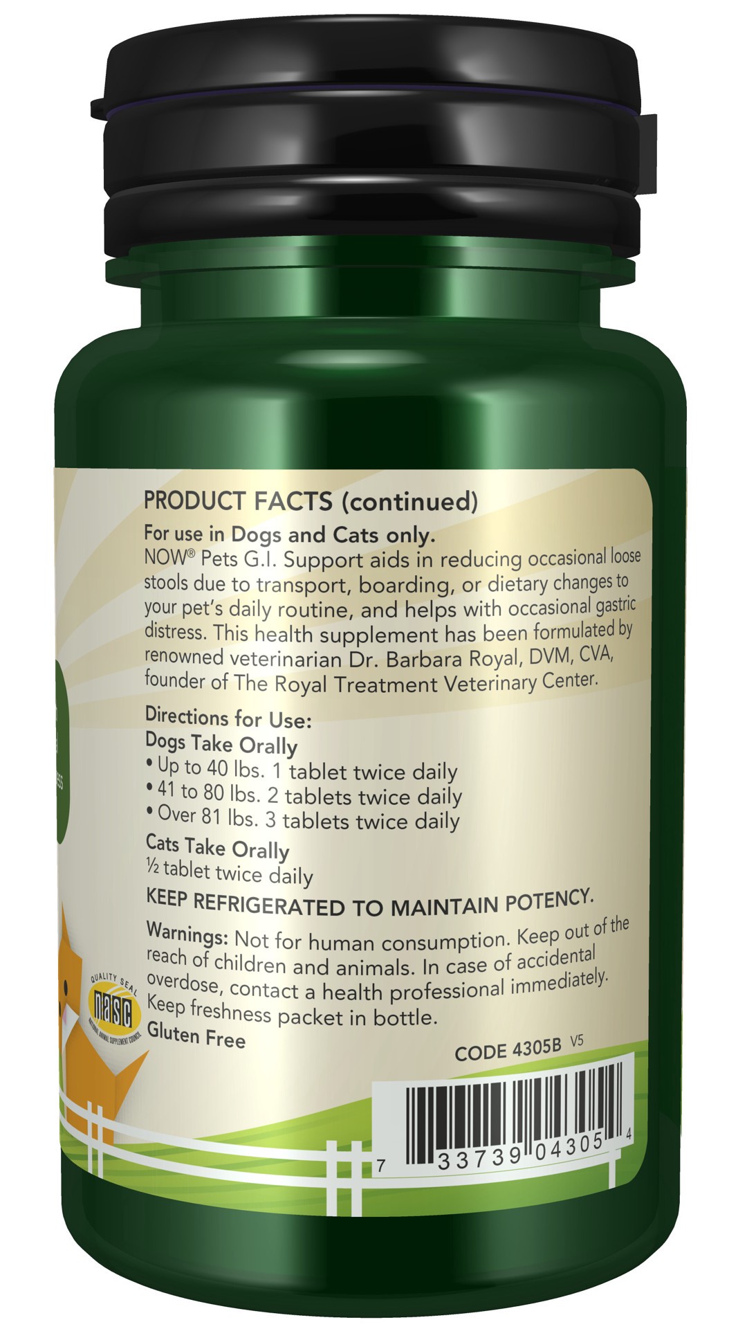 slide 3 of 5, NOW G.I. Support - 90 Chewable Tablets for Dogs & Cats, 90 ct