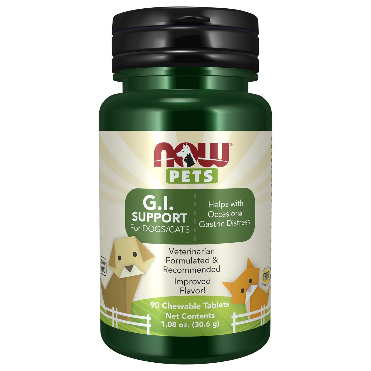 slide 1 of 5, NOW G.I. Support - 90 Chewable Tablets for Dogs & Cats, 90 ct