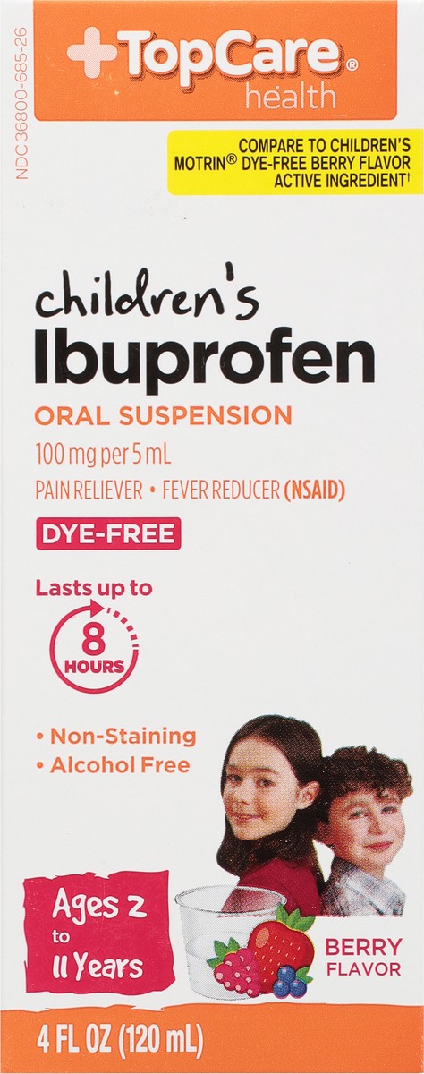 slide 8 of 14, TopCare Health 100 mg Dye-Free Children's Berry Flavor Ibuprofen 4 fl oz, 4 fl oz