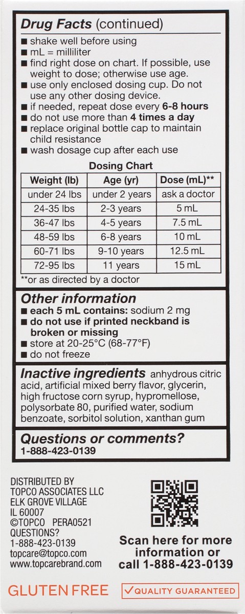 slide 14 of 14, TopCare Health 100 mg Dye-Free Children's Berry Flavor Ibuprofen 4 fl oz, 4 fl oz