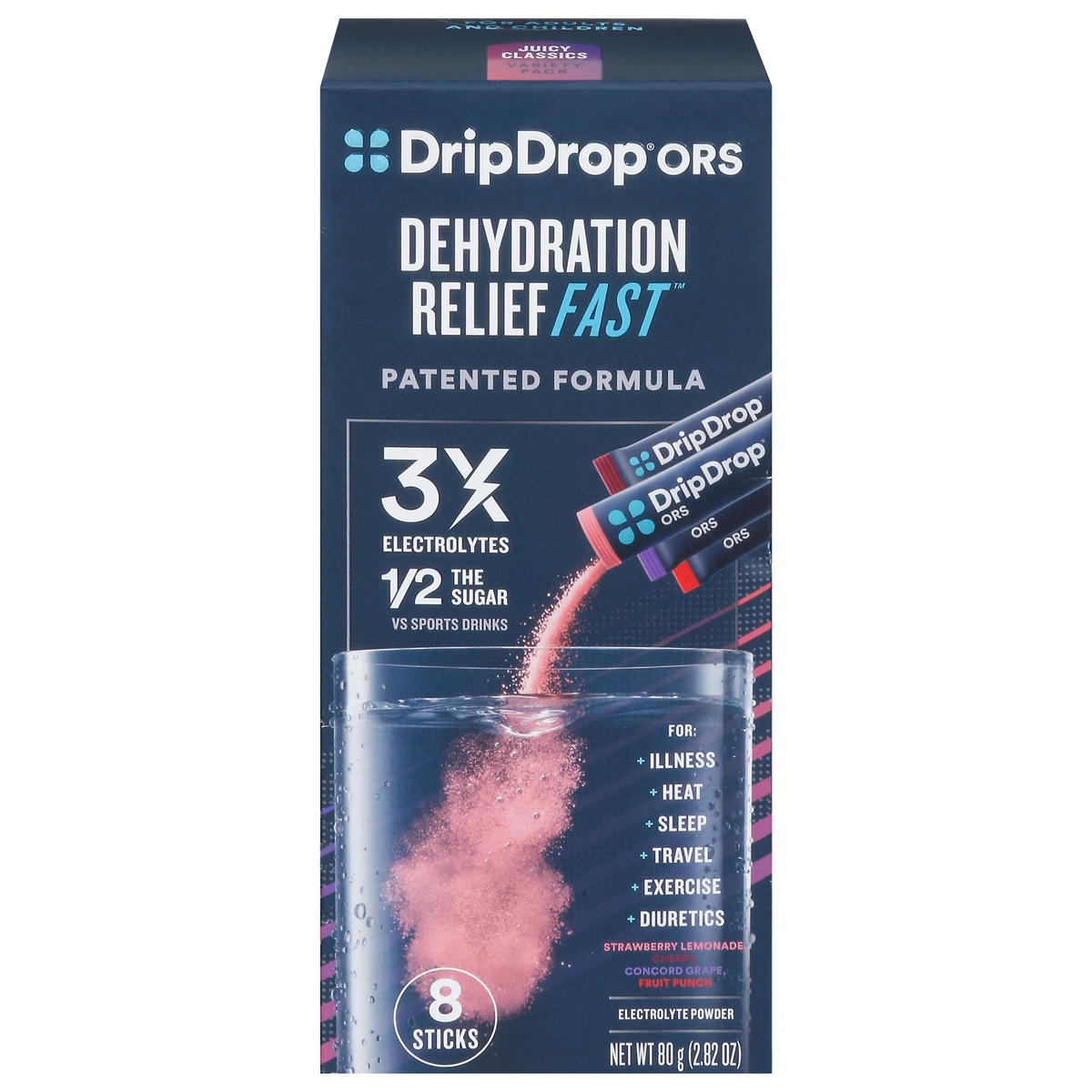 Drip Drop DripDrop ORS Electrolyte Drink Mix - Juicy Variety 8 ct | Shipt