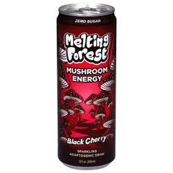 Melting Forest Zero Sugar Mushroom Energy Sparkling Black Cherry Adaptogenic Drink 12 fl oz