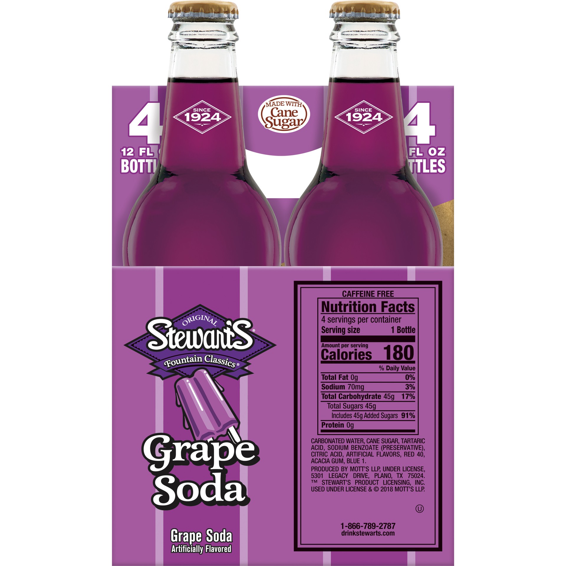 slide 2 of 3, Stewart's Grape Soda - 4 ct; 48 fl oz, 4 ct; 48 fl oz