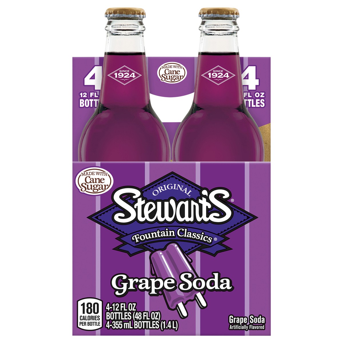 slide 1 of 3, Stewart's Grape Soda - 4 ct; 48 fl oz, 4 ct; 48 fl oz