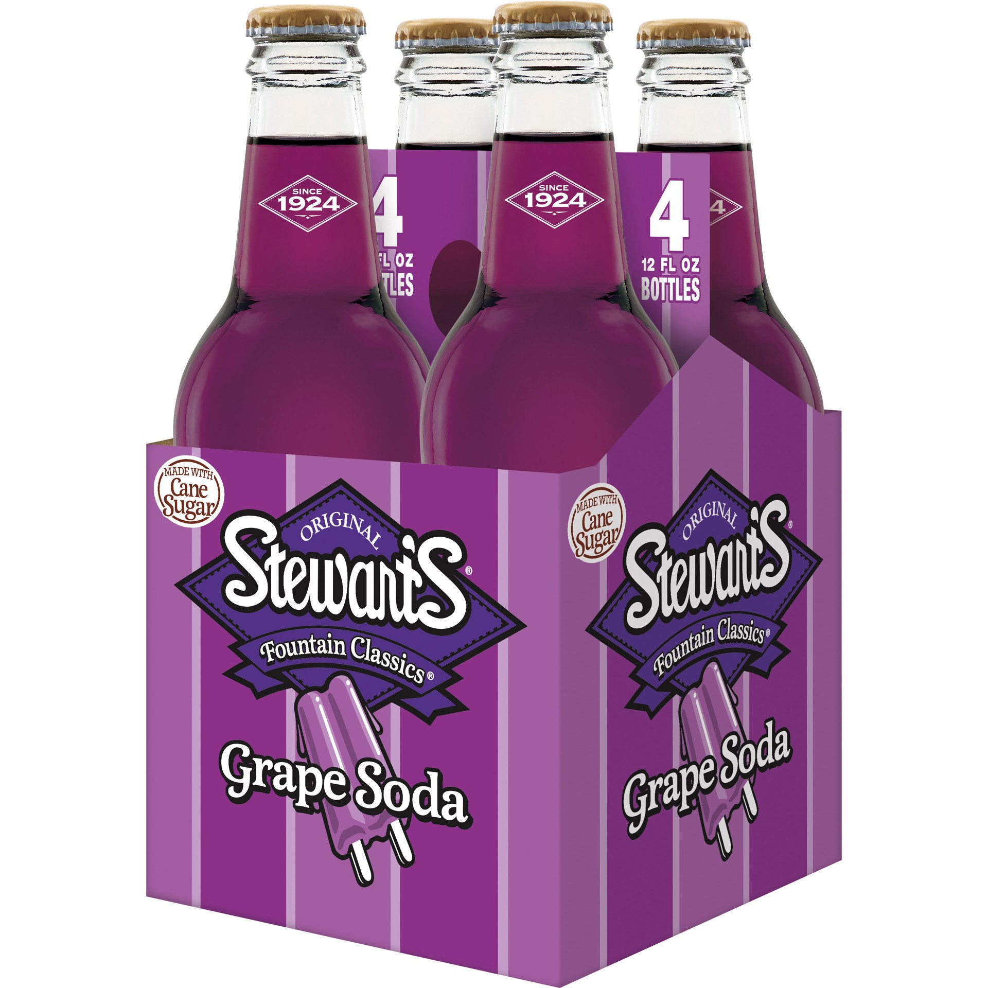 slide 3 of 3, Stewart's Grape Soda - 4 ct; 48 fl oz, 4 ct; 48 fl oz