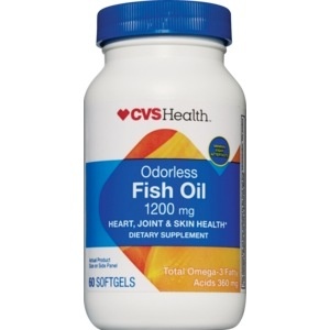 slide 1 of 1, CVS Health Coated Fish Oil Softgels, 60 ct; 1200 mg